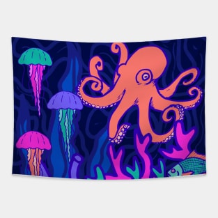 Deep Sea Party Pattern Tapestry