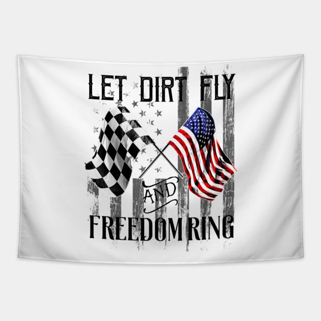 American Flag 4th Of July Dirt Bike Motocross Racing Tapestry by Macy XenomorphQueen