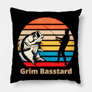 Grim BASStard (bass fishing) Pillow