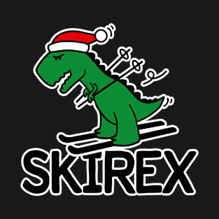 Skirex T-Rex skiing Dinosaur Tyrannosaurus Ski pun T-Shirt