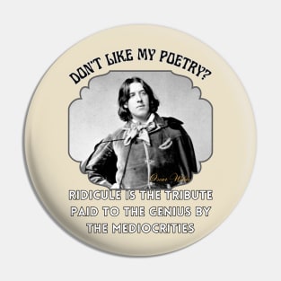 Oscar Wilde Poetry T-Shirt Genius Ware Victorian Literature Poster Pin