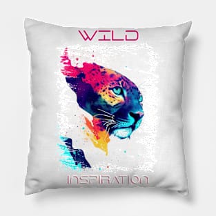 Jaguar Wild Nature Animal Colors Art Painting Pillow