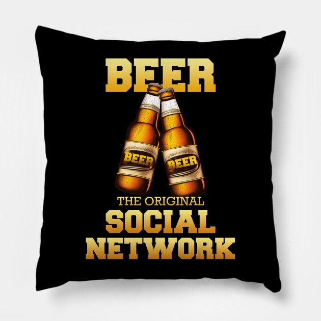 Beer - The original social network Pillow by i2studio