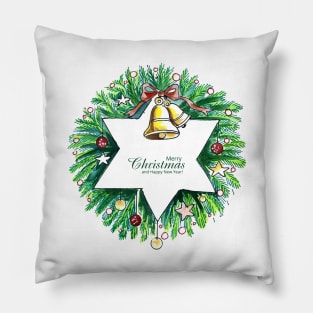 Christmas Star Hand Drawn Bell Pillow