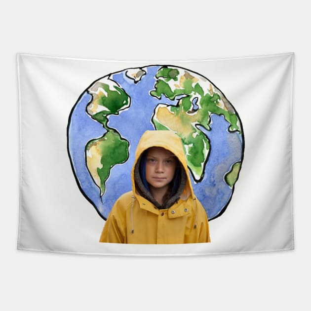 Greta Thunberg Tapestry by heldawson