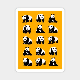 Panda Pattern on Mustard Yellow Magnet