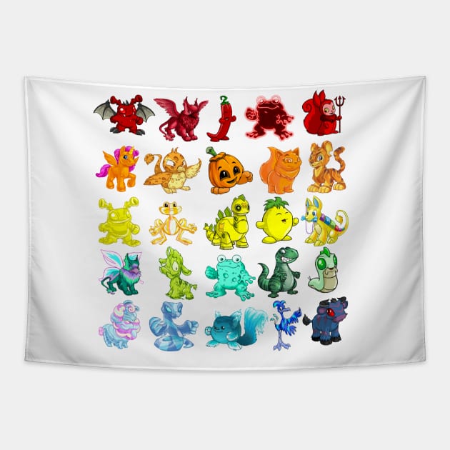 A Rainbow of Neopets Tapestry by Curious Sausage