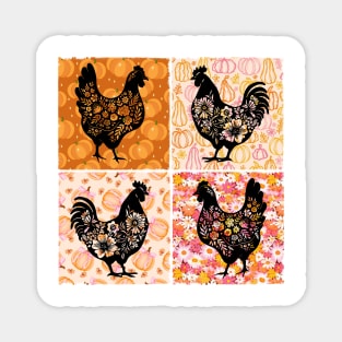 Autumn Chickens Magnet
