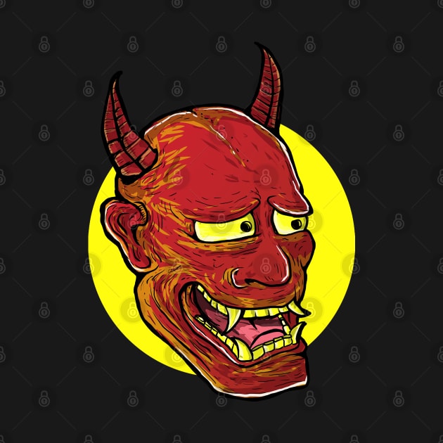 Red and Yellow Hannya Mask by DeathAnarchy