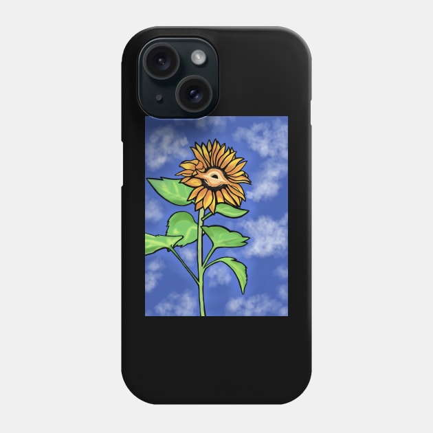 Black Hole Sunflower Phone Case by Divergent Curiosities 