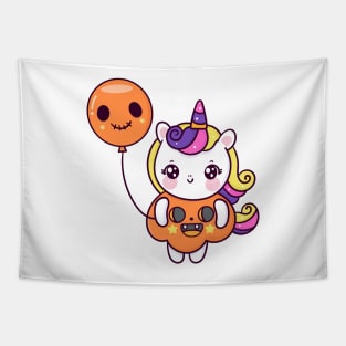 Cute Unicorn cartoon Kawaii character Tapestry