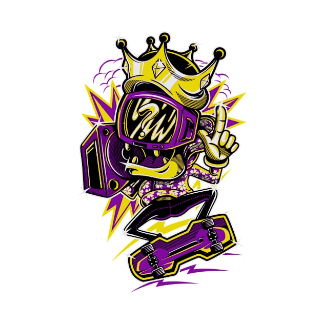 King TV Skater Purple Gold by BradleyHeal