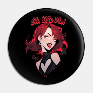 Oh, Bite Me! cute gothic vampire girl Pin