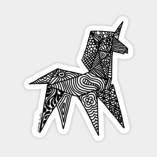 Unicorn Origami Illustration Magnet