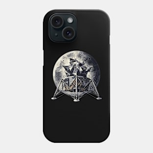 Lunar Geometry | Abstract Moon Lander Tee | Celestial Voyage Apparel Phone Case