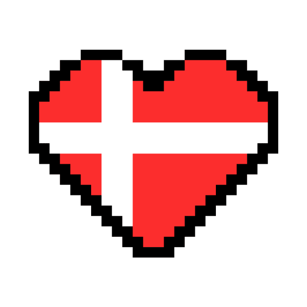 Danish Flag Pixel Art, Denmark Flag pixel art by mrsupicku