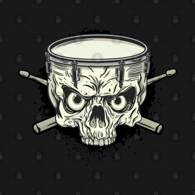 Skull Drum Corps - Drum and Sticks by Graphic Duster