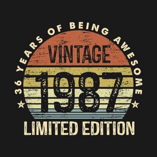 Vintage 1987 Limited Edition 36 Years Of Being Awesome T-Shirt