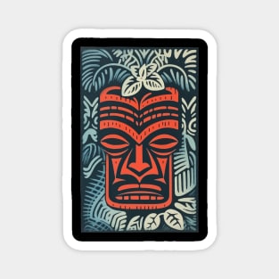 Tiki Linocut Aloha Magnet