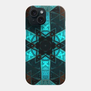 Mosaic Kaleidoscope Flower Blue and Orange Phone Case