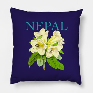 Nepal Botanical Illustration Pillow