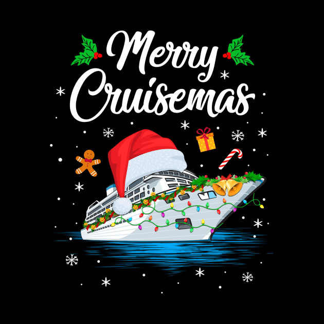 Merry Cruisemas Christmas Family Santa Reindeer Cruise Ship by James Green