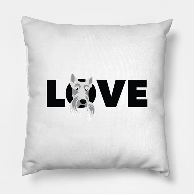 LOVE cute scottish terrier dog Pillow by keeplooping