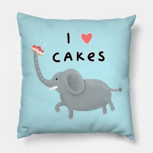 Elephant Loves Cakes Pillow