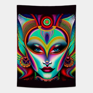 Catgirl DMTfied (30) - Trippy Psychedelic Art Tapestry