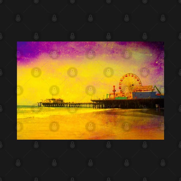 Yellow Purple Santa Monica Pier by Christine aka stine1