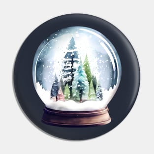 Snow globe with trees Pin