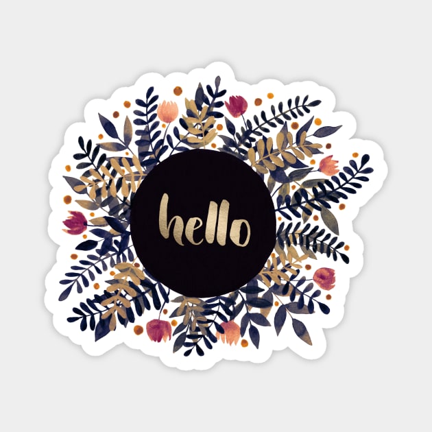 Hello autumn - purple and orange foliage and flowers Magnet by wackapacka