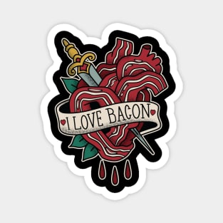 I love Bacon - Tattoo Inspired graphic Magnet