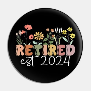 Retired 2024 Retirement For Women 2024 Wildflower Pin