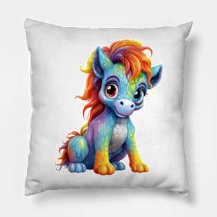 Rainbow Baby Horse Pillow