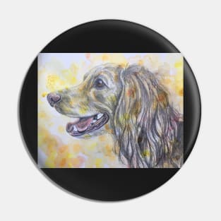 Cocker Spaniel , watercolour background Pin