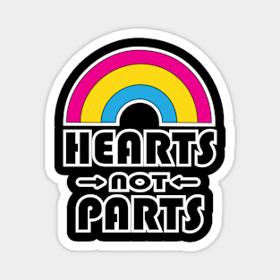 Hearts Not Parts Pansexual Pride Magnet