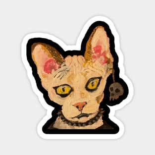 Hairless goth cat Magnet