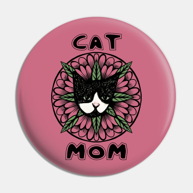 Tuxedo Cat Mom Pin by bubbsnugg