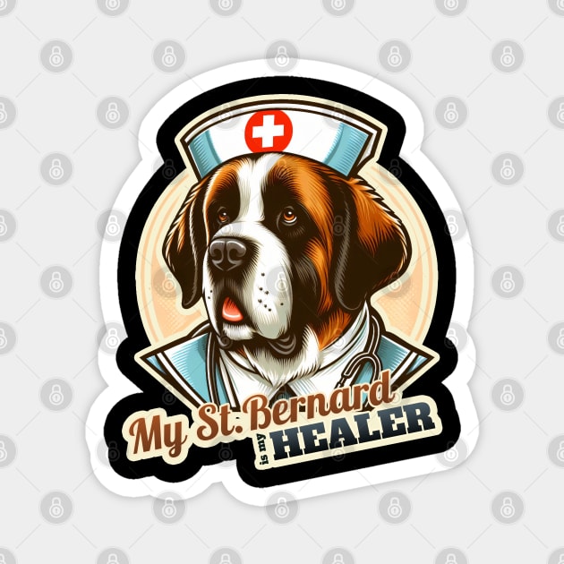 Doctor St. Bernard Magnet by k9-tee