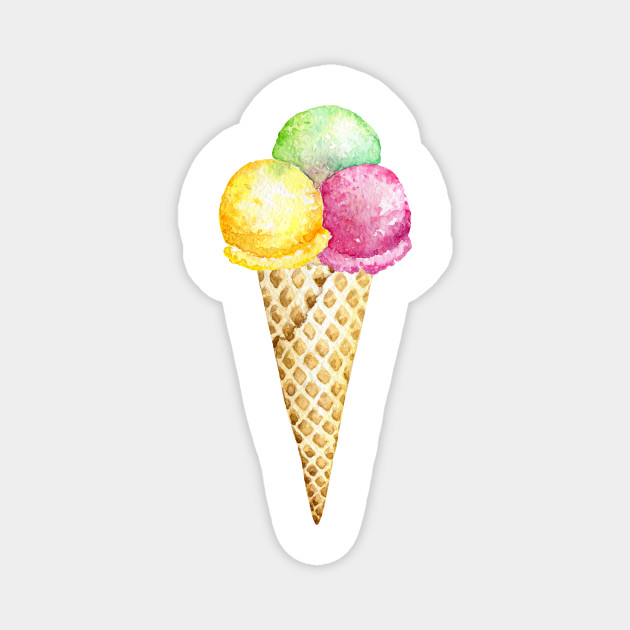 Watercolor ice cream - Ice Cream Cone - Magnet | TeePublic Watercolor ice cream - Ice Cream Cone - Magnet | TeePublic