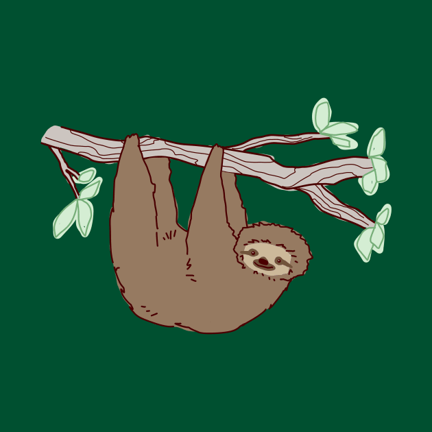 Sloth Climbing a Tree Branch by saradaboru