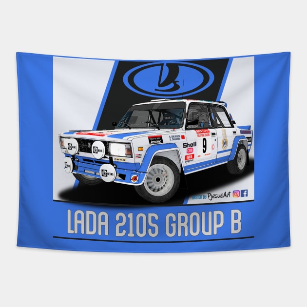 Lada 2105 Group B Tapestry by PjesusArt