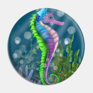 Seahorse and coral reef Pin