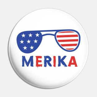 Merika 4th of July Patriotic American Flag Pin