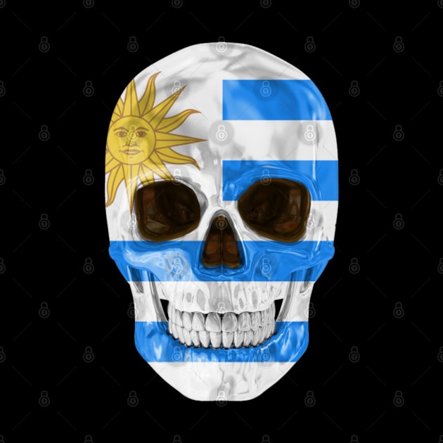 Uruguay Flag Skull - Gift for Uraguyan With Roots From Uruguay by Country Flags