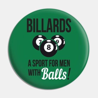 Billiards - a sport with balls Pin