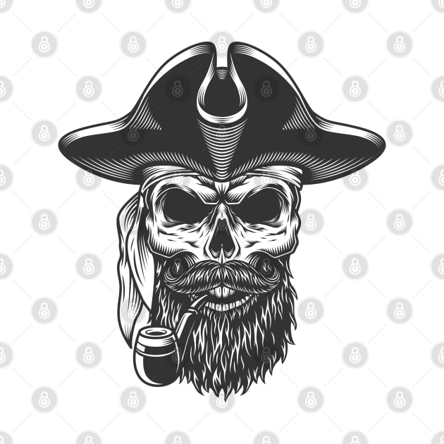 pirate hipster skull by Wisdom-art