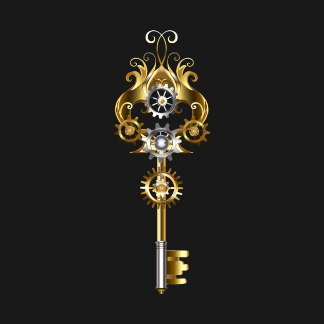 Steampunk key with gears by Blackmoon9