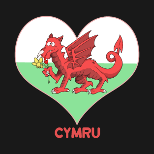 Welsh dragon With Heart T-Shirt